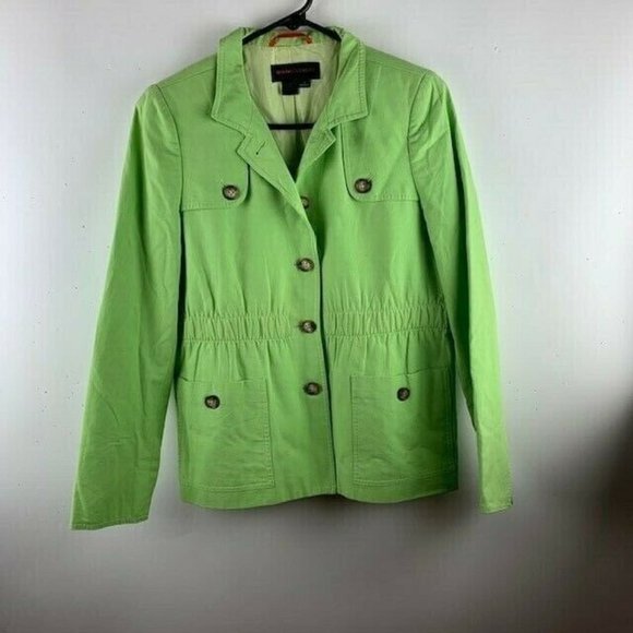 Nina McLemore Spring Green Jacket Elasticized Waist Silk - Picture 1 of 8
